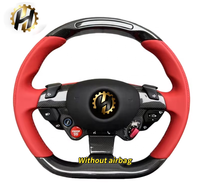 Volant de direction en cuir et fibre de carbone de style course de luxe de haute qualité HZ, personnalisable en couleur, confortable, pour l'intérieur des Ferrari