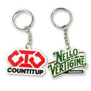 Wholesale customized key chain custom logo 2D Soft pvc keyring personalized rubber Keychain With Promotional Gifts