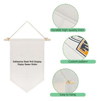 Drapeau triangulaire suspendu vierge pour impression par transfert thermique et sublimation, pour affichage mural