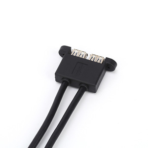 Cable de datos USB 3.0 Lung Kay, macho a hembra, cable doble con orificios para tornillos, adaptador, cable de panel para computadora - Product Image 4