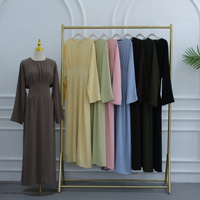 Abaya élégante et modeste Loriya 2026 à nouer dans le dos, robe longue maxi pour femmes musulmanes, couleur unie, vêtements islamiques, robe de tous les jours pour femmes