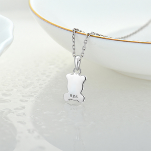 925 Anh Sterling Bạc Rhodium Mạ Dễ Thương Panda Mặt Dây Chuyền Vòng Cổ Cho Cô Gái - Product Image 3