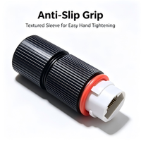 Connecteur d'extension de câble LAN PoE extérieur étanche IP68 RJ45 femelle-femelle avec verrouillage par filetage anti-poussière