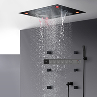 Ensemble de douche thermostatique, système de douche pluie, jet de brume avec jets corporels haute pression pour appartement, hôtel, villa