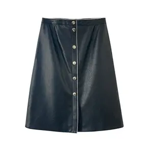YRP006 A-Line Designer Style Imitation Leather Skirt Good Quality PU Leather Skirt