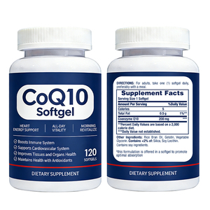 Fournisseur d'usine Coenzyme Q10 en gélules pour adultes Favorise la fonction cérébrale Améliore l'énergie cellulaire Maintient la pression artérielle - Product Image 2