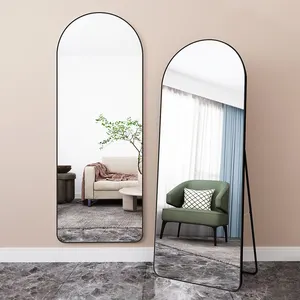 Aluminum Frame Arched Mirror Factory Floor Dressing Full Length Mirrors Wall