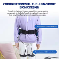 Exosquelette de Jambe Robotique d'Alpinisme, Aide à la Marche Motorisée pour Personnes Âgées et d'Âge Mûr, Appareil d'Assistance au Genou avec Cordes de Traction pour la Marche
