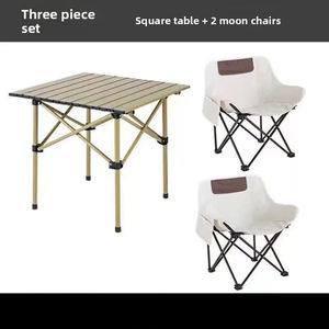 Ensemble de table et de chaises pliantes en métal durable pour l'extérieur, pour le camping, le marché nocturne, la cour et le parc - Product Image 3
