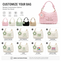Tas Selempang Quilted Puffy Trendy, Tas Bahu Tote Ringan dengan Lapisan Nilon, Tas Tangan Sehari-hari OEM