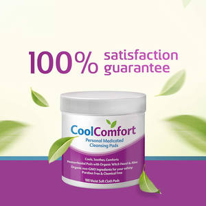 Toallitas de <span class=keywords><strong>Aloe</strong></span> Vera y avellana orgánica, almohadillas de limpieza Personal para aliviar la quema de hemorroides - Product Image 3