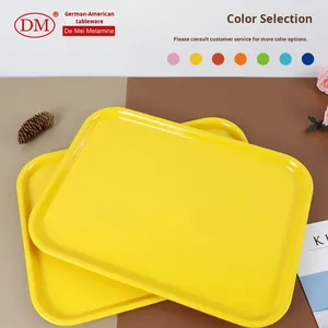 Plateau de restauration rapide chinois en gros, rectangulaire, en <span class=keywords><strong>mélamine</strong></span>, <span class=keywords><strong>vaisselle</strong></span> en porcelaine, cantine, hôtel, épaissi, antidérapant, DM007 - Product Image 2