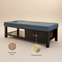 Table de massage en stock avec structure en bois pour la thérapie esthétique et l'équipement de salon