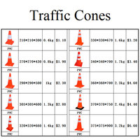 Cône de signalisation routière en PVC durable et réfléchissant, élastique, 30/43/50/60/70/90 cm, pour avertissement de collision et alerte routière