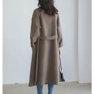 Manteau en cachemire double face pour femme, mi-long, haut de gamme, en laine, longueur genou, coupe ample, couleur unie, élégant, veste en laine tendance - Product Image 5