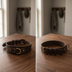 Collier pour chien en cuir naturel pour les marques de vêtements pour animaux de compagnie, fabrication OEM par Divine International - Product Image 2