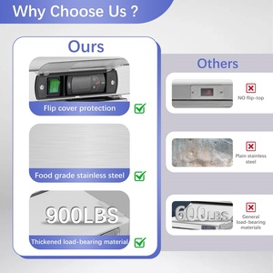 Commercial Double-Temperature <strong>Built</strong>-<strong>In</strong> Stainless Steel <strong>Refrigerator</strong> 17.73 Cu. Ft. 2/4 Door Prep Station 18 Pans Cut Board for - Product Image 4