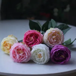 Real Touch Rose Branch Stem Rose Hand Feel Felt Simulation Decorative Artificial Rose Flowers For Home Wedding