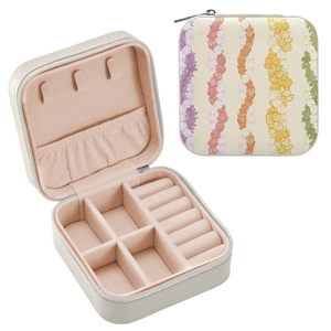 Hawaii Lei Design Custom Logo PU Leather <b>Small</b> Storage <b>Box</b> Travel Custom Jewelry <b>Box</b> Organizer for Women - Product Image 1