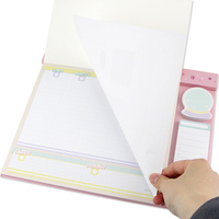 Organisateur de bureau hebdomadaire espagnol pastel mignon avec notes autocollantes et autocollants décoratifs pour le bureau et l'étude