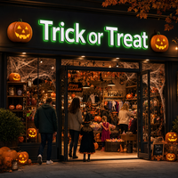 Enseigne lumineuse LED personnalisée MACCAN avec lettres rétroéclairées, étanche, pour magasin, entreprise, bâtiment, projet d'enseigne extérieure pour Halloween et Noël