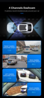 10 pouces tactile voiture DVR 4 canaux 360 ° Dash Cam rétroviseur caméra WIFI Dash caméra inversion Image 24H surveillance du stationnement