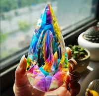Prisma de Cristal K9 Multicolor con Diseño de Gota de Agua, Atrapasueños, Refractor de Luz Arcoíris, Adorno Colgante para Ventana de Dormitorio