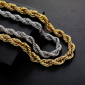 Colar de Cadeia Torcida em Aço Inoxidável com Revestimento a Vácuo 18k, 12mm de Espessura, à Prova de Oxidação e Impermeável para Homens e Mulheres - Product Image 2