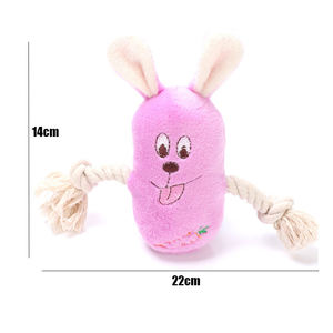 Durable Squeaky Puppy Teeth Cleaning Pet Chew Toys Rope Knotted Plush <b>Mouse</b> & Animal Rabbit Squeak Toys for Cat Dogs - Product Image 4