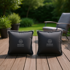 Juego de 4 Cojines para Silla de Exterior de Tela Oxford Antracita, 15.7x15.7x2.8 Pulgadas, Cuadrados, Sólidos, Lavables a Máquina, Almohadas para Camping - Product Image 2