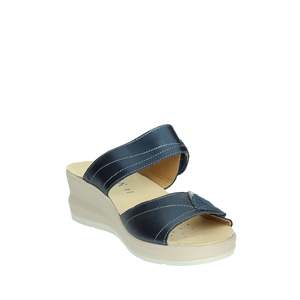 Cinzia <b>Soft</b> Donna Wedges Sandals Blu Leather Platform Women's <b>Shoes</b> - Product Image 4