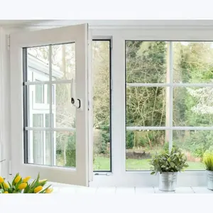 Janelas de pvc personalizadas, janelas deslizantes duplas vidradas com design de grelha para venda