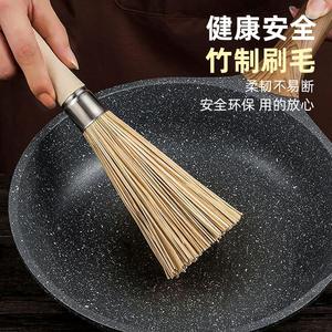 Cepillo de bambú para ollas, boca plana, 25 cm, antiarañazos, herramienta de limpieza para cocina - Product Image 4