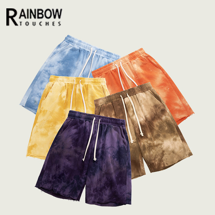 Fast Shipping Cotton Shorts French Terry Tie Dye Sweat Shorts For Men