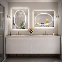 Miroir de salle de bain de luxe avec éclairage LED, design moderne, mural, forme rectangulaire réglable