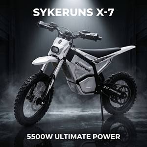 มอเตอร์ไซค์ EU Sykeruns X7 5500W ความเร็ว 56 ไมล์ต่อชั่วโมง สำหรับผู้ใหญ่ รถวิบาก 60V 27Ah แบตเตอรี่ถอดได้ จัดส่งเร็วจากคลังสินค้าในสหรัฐอเมริกา - Product Image 1