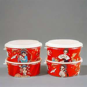 Tazón de Papel Kraft Desechable Impreso Personalizado con Tapa para Empacar Pan y Alimentos, y Tazones para Llevar Ensaladas - Product Image 1