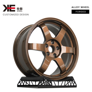 Jantes en alliage d'aluminium forgées TE37 du Japon, 17, 18, <span class=keywords><strong>19</strong></span>, 20 pouces, finition bronze, design à 6 branches profondes, pour voitures de course GT - Product Image 3