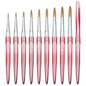 2025 nuevo cepillo de <span class=keywords><strong>uñas</strong></span> de lujo 100% Kolinsky acrílico cepillo de <span class=keywords><strong>uñas</strong></span> <span class=keywords><strong>Rosa</strong></span> borroso logo tamaño 14 16 18 20 22 cepillo para arte de <span class=keywords><strong>uñas</strong></span> - Product Image 1