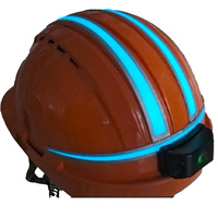 Casques de sécurité bleus clairs avec bandes lumineuses LED pour travailleurs, casque d'extérieur avec lumière clignotante constante