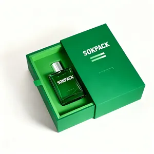 Boîte rigide personnalisée pour parfum avec tiroir coulissant, insert en mousse et poignée en ruban, emballage cadeau de luxe, boîte d'expédition - Product Image 4