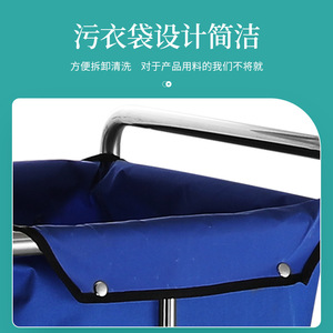 Thickened stainless steel three-layer nursing cart, linen cleaning single-<b>drum</b> soiled clothes cart, nurse care waste cart, - Product Image 5