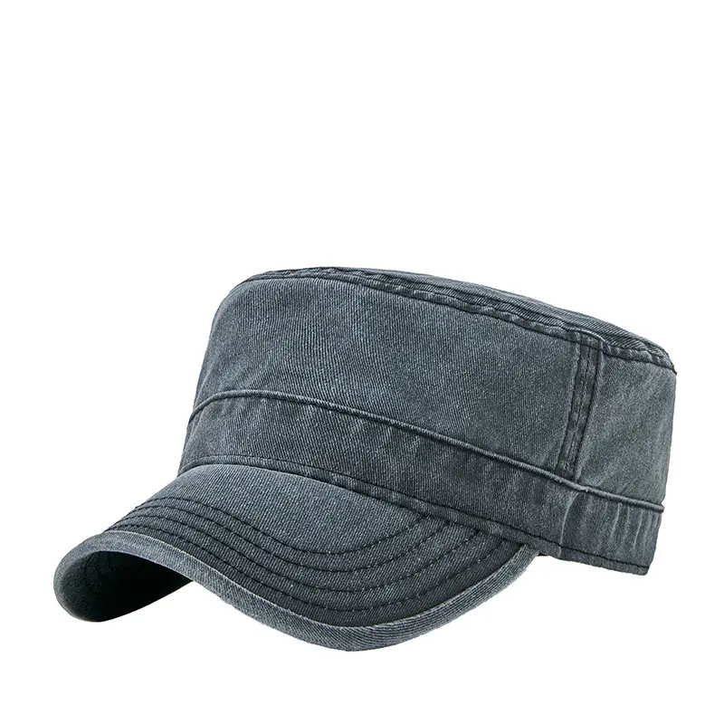 Sombreros personalizados para hombres y mujeres, gorra plana negra de Color sólido de algodón lavado, sombreros de copa para mujer, gorras negras ajustables