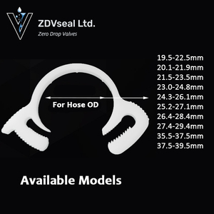ZDVseal da 3.8mm <span class=keywords><strong>A</strong></span> 40mm forte <span class=keywords><strong>A</strong></span>-grade PP gola di plastica bianca dentata tubo tubo tubo morsetto <span class=keywords><strong>clip</strong></span> regolabile - Product Image 4