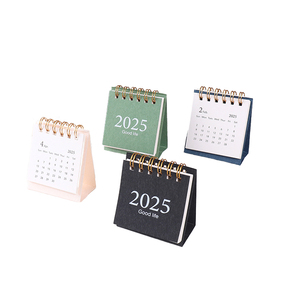 Calendario de papel impreso personalizado 2025 Mini espiral Oficina hogar Agenda Calendario de mesa para regalo decoración reloj de exhibición - Product Image 1