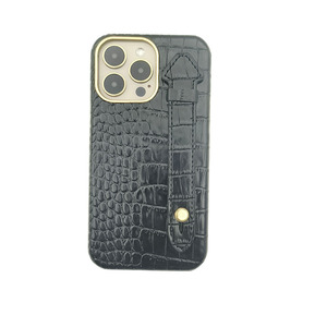 Glossy PU cá sấu Patterned PU da điện thoại bìa với kim loại máy ảnh vòng điện thoại di động bảo vệ trường hợp - Product Image 1