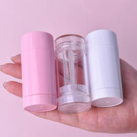 En stock : Contenant vide pour stick déodorant de 30g et 50g, en rose et blanc, rond, type stick rotatif, flacon pour baume à lèvres, tube pour stick déodorant