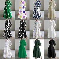 Nouvelle Collection Automne : Robes Longues Élégantes à Col en V et Taille Élastique pour Femmes, Tailles Plus, Couleur Unie, Style Décontracté