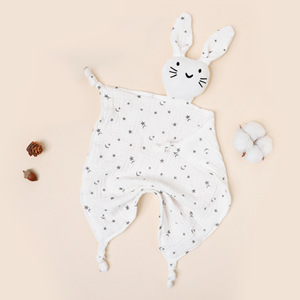Couverture douillette imprimée pour bébé, best-seller transfrontalier, en pur coton <span class=keywords><strong>double</strong></span> <span class=keywords><strong>gaze</strong></span>, compagnon de sommeil, jouet en peluche chat - Product Image 4