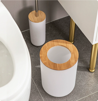 Ensemble d'accessoires de salle de bain 6 pièces en plastique ondulé horizontal durable avec kit de vanité, porte-brosse à dents et gobelet pour rangement de salle de bain